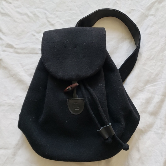 Lauren Ralph Lauren Wool Blend Drawstring Knapsack - Picture 1 of 7